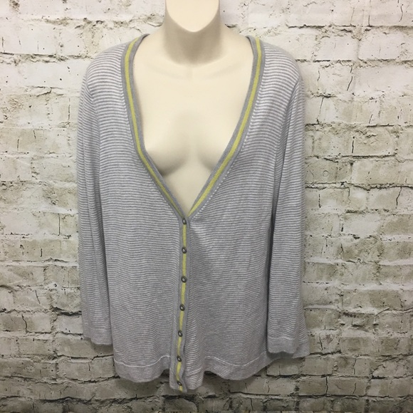 J Jill Wool Blend Striped Oversized Cardigan - Picture 1 of 6